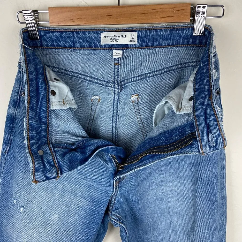 Abercrombie & Fitch Skinny High-Rise Curve Love Distressed Jeans